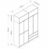 Hanah home Ormar Elina-8908, 185x253x52 cm, Antracit | Eponuda.ba