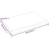  Polica svjetlosmeđa 60 x 40 x 2 cm od obrađene hrastovine | shoptok.hr