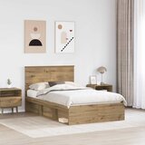 vidaXL Konstrukcija postelje Oreh 135 x 190 cm Masivno borovo les, (5000104092) | Shoptok.si