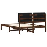  Krevetni okvir s tapiciranim uzglavljem Tamno smeđa i crna - tamno smeđa i crna 120 x 190 cm | shoptok.hr