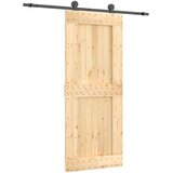  Klizna vrata Prirodna i crna 85 x 210 cm Čvrsta borovina Smeđa 183 x 5.5 x 210 cm | shoptok.hr