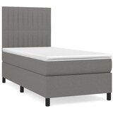  Box spring postelja z vzmetnico temno siva 80x200 cm blago, (20899994) | Shoptok.si