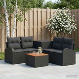 Set sofe 6 kom. Crna Poli Rattan i čelik | shoptok.hr