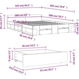 vidaXL Posteljni okvir s predali siva sonoma 160x200 cm inženirski les | Shoptok.si