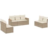  7-dijelni set vrtnih sofa od poliratana s jastucima bež | shoptok.hr