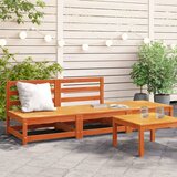Maison Chic Vrtni kavč - Zunanji kavč brez naslonjal s stolčkom za noge trdna borovina, (22041988) | Shoptok.si