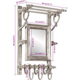  Stalak za prtljagu s vješalicama ogledalom aluminijski Srebrna | shoptok.hr