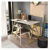 Woody Fashion Radni sto 120x120x60 cm Bijelo-zlatni | Eponuda.ba