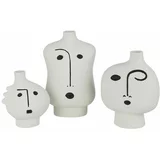 J-Line Komplet dekorativnih vaz Face Abstract 3-pack