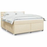 vidaXL Krevet s oprugama i madracem krem 180x200 cm od tkanine | shoptok.hr