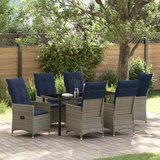  Set stola i stolica s jastukom 7 pcs Siva PE ratan | shoptok.hr