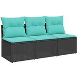 vidaXL Vrtni kauč s jastukom Crna 165 x 62 x 69 cm Poli ratan - Crna 1 Trosjedi Crna Cijene