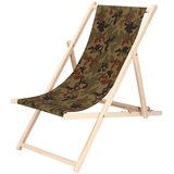 springos Zložljiv ležalnik za na plažo, izdelan iz lesa s kamuflažno tkanino., (21629437) | Shoptok.si