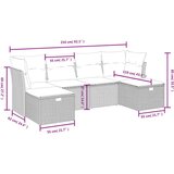  6-dijelni set vrtnih sofa s jastucima bež od poliratana | shoptok.hr