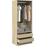 vidaXL Garderobna omara sonoma hrast 80x50x200 cm inženirski les