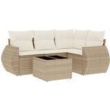 Maison Chic Seti vrtnega pohištva - Vrtna garnitura - Vrtni pohištvo set 5-delna z blazinami bež poli ratan, (21818796) | Shoptok.si