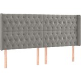  Uzglavlje s ušima svjetlosivi 203x16x118/128 cm baršunasti | shoptok.hr