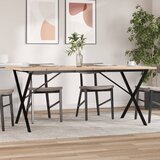  Blagovaonski stol X-oblika 180x90x75,5 cm od borovine i čelik | Eponuda.com