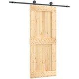  Drsna vrata s kompletom vodil 85x210 cm trdna borovina, (20999159) | Shoptok.si