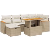  7-dijelni set vrtnih sofa od poliratana s jastucima bež | shoptok.hr