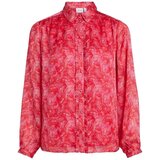 Vila Topi & Bluze Shirt Layla Vie L/S - Pink Yarrow Rdeča Cene