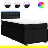 vidaXL Box spring postelja z vzmetnico črn 90x190 cm blago, (21306715) | Shoptok.si