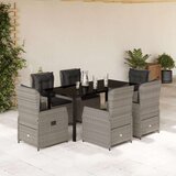 vidaXL 7-dijelni vrtni blagovaonski set od poliratana s jastucima sivi | shoptok.hr