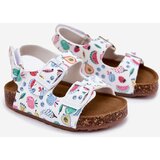 Boto Children's sandals on cork sole with buckles fruits white Thessa | ePonuda.com