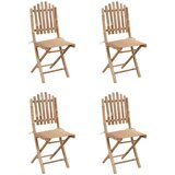  5-dijelni sklopivi vrtni blagovaonski set od bambusa Bež 40 x 40 x 4 cm | Shoptok.si