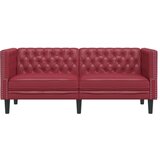  Kavč dvosed Chesterfield vinsko rdeča umetno usnje | Shoptok.si