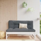  The Living Store Vrtni sredinski kavč bel 120x80 cm trdna borovina - Vrtni Sredinski Kavč, (21443796) Cene