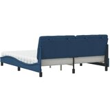  Postelja z vzmetnico modra 180x200 cm blago | Shoptok.si
