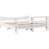  Okvir za krevet s uzglavljem bijeli 200x200 cm masivna borovina | shoptok.hr