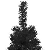  Ozka umetna polovična novoletna jelka s stojalom črna 120 cm | Shoptok.si