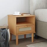 vidaXL Noćni ormarić SENJA izgled ratana smeđi 40x35x48 cm od borovine | shoptok.hr