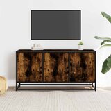 TV ormarić dimljeni hrast 100x35x50cm konstruirano drvo i metal | shoptok.hr