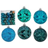  Set božićnih kuglica Turkizno 7 cm (4 kom.) | shoptok.hr