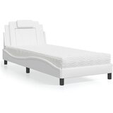 vidaXL Krevet s madracem bijeli 90 x 200 cm od umjetne kože | shoptok.hr