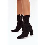 Boto Women's heeled ankle boots with stitching black Rosivelle | Shoptok.si