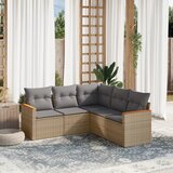  5-dijelni vrtni set sofa s jastucima bež od poliratana | shoptok.hr