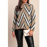 Fenzy Pleteni Kardigan S Gumbima, Krem/Sivo/Bijelo | shoptok.hr