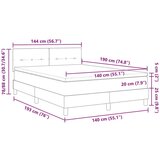 Box Spring postelja z matracom in LED temno rjava 140x190 cm tkanina, (22081011) | Shoptok.si
