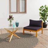 vidaXL Modularna srednja sofa s tamnosivim jastucima bagremovo drvo Cijene