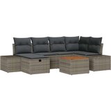  Vrtna sofa set Set od 7 Siva Poliratan Vanjska sofa Pravokutna | shoptok.hr
