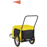 Prikolica za bicikl za ljubimce žuto-crna od tkanine i željeza | shoptok.hr