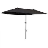 Outsunny Vrtni dežnik 460x270x240cm Dvojni dežnik z odpiranjem z ročico, iz jekla in poliestra, črn, (20744463) Cene