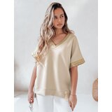 DStreet Bluzka damska oversize SHINE LOVE beżowa | shoptok.hr