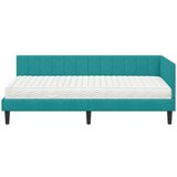  Kutni okvir kreveta s madracem Tirkizna 100 x 200 cm Baršun | shoptok.hr