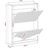  Ormar za cipele na zidu HOORN 71 x 17 x 86 cm Konstruirano drvo - Dimljeni hrast | shoptok.hr