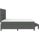 vidaXL Krevet s podnicom s madracem i klupom tamno siva 200x200 cm | shoptok.hr